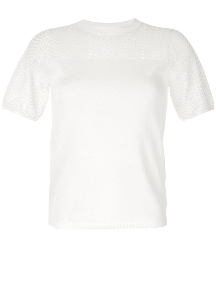 Guild Prime Zig-zag Panel Knitted Top - White