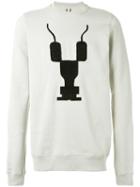 Rick Owens Drkshdw - Embroidered Crewneck Sweatshirt - Men - Cotton - L, Grey, Cotton