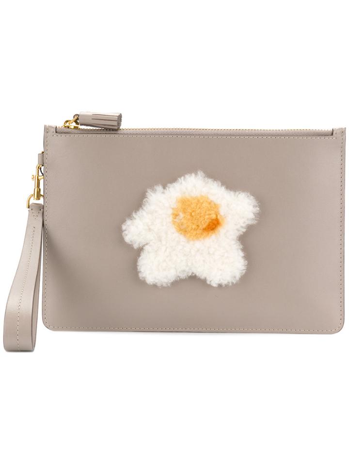 Anya Hindmarch Egg Appliqué Clutch - Grey