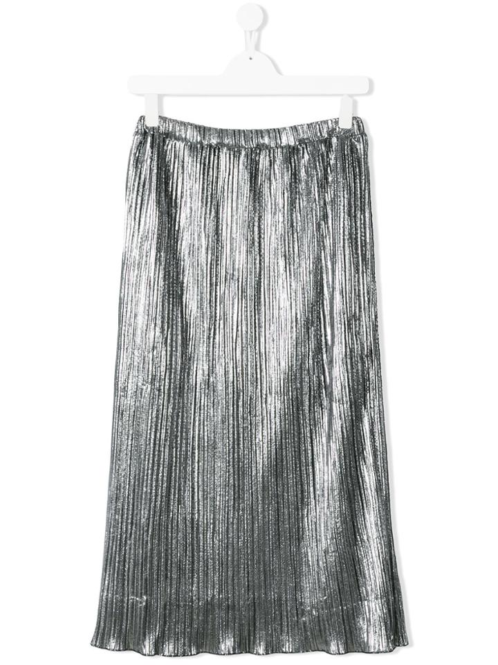 Diesel Kids Long Pleated Skirt - Metallic