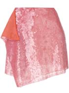 Alberta Ferretti Asymmetric Sequins Skirt - Pink & Purple