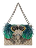 Gucci Dionysus Feather Embellished Shoulder Bag - Brown