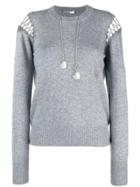 Love Moschino Cut-detail Chain Sweater - Grey