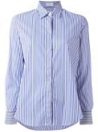 Brunello Cucinelli Striped Shirt, Women's, Size: Xs, Blue, Cotton/polyamide/spandex/elastane
