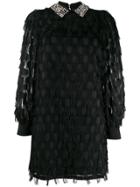 Blumarine Abito Detachable Collar Tassel Dress - Black