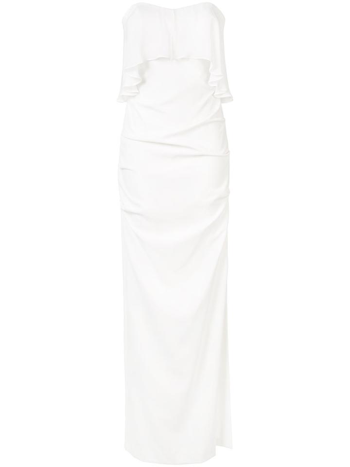 Nicole Miller - Flounce Dress - Women - Silk/polyester/spandex/elastane - 4, Women's, White, Silk/polyester/spandex/elastane