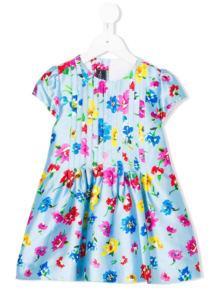 Oscar De La Renta Kids - Floral Print Dress - Kids - Silk/cotton/polyester - 10 Yrs, Blue