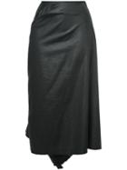 Comme Des Garçons Pre-owned Tonal Pattern Gathered Skirt - Black