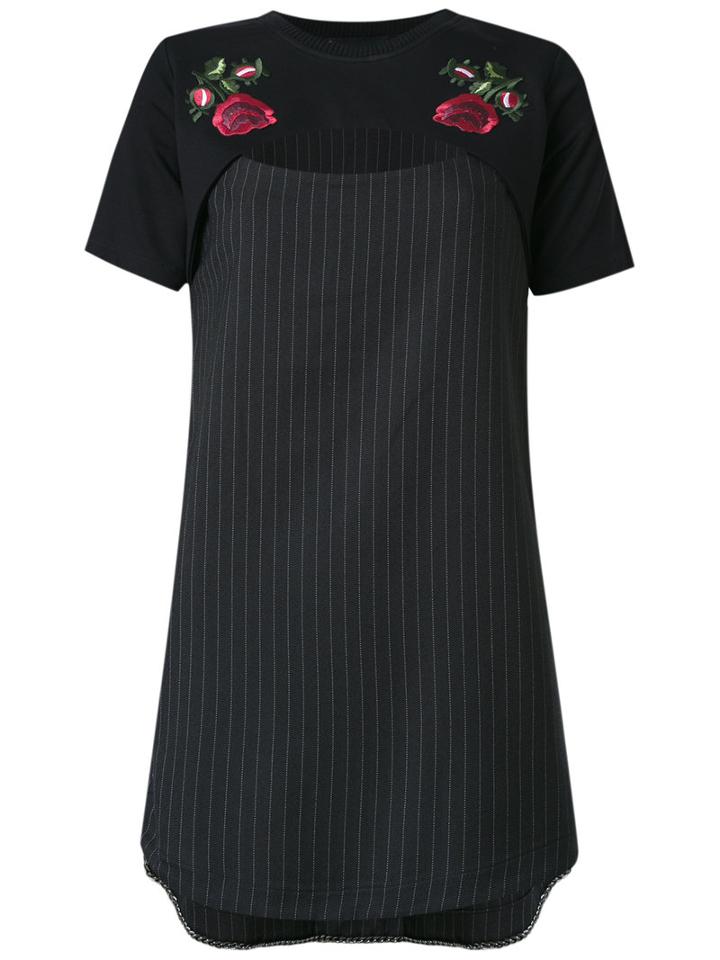 Andrea Bogosian - Embroidered Shift Dress - Women - Polyester/viscose - P, Women's, Black, Polyester/viscose
