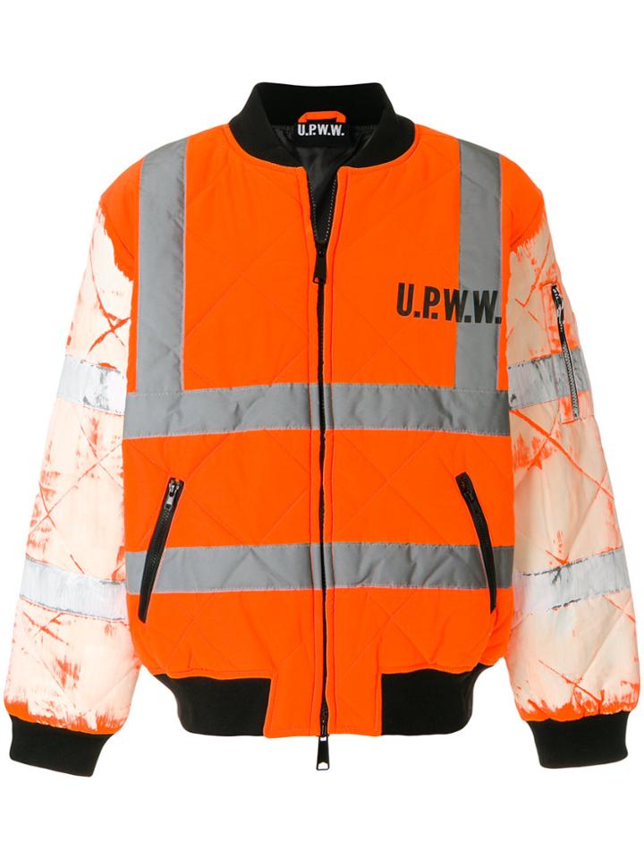 Utility Pro Hi Vis Printed Bomber Jacket - Yellow & Orange