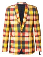 Paul Smith Plaid Blazer, Men's, Size: 50, Yellow/orange, Cotton/linen/flax