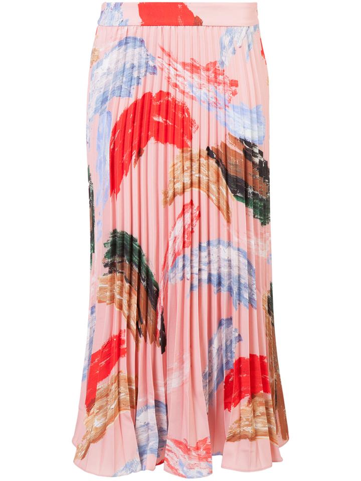 Patbo Brushstroke Pleated Skirt - Pink & Purple