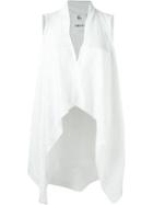 Lost & Found Rooms Asymmetric Hem Waistcoat, Women's, Size: Small, White, Linen/flax/cotton