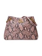 Gucci - Gg Marmont Matelassé Python Shoulder Bag - Women - Leather/microfibre - One Size, Pink/purple, Leather/microfibre