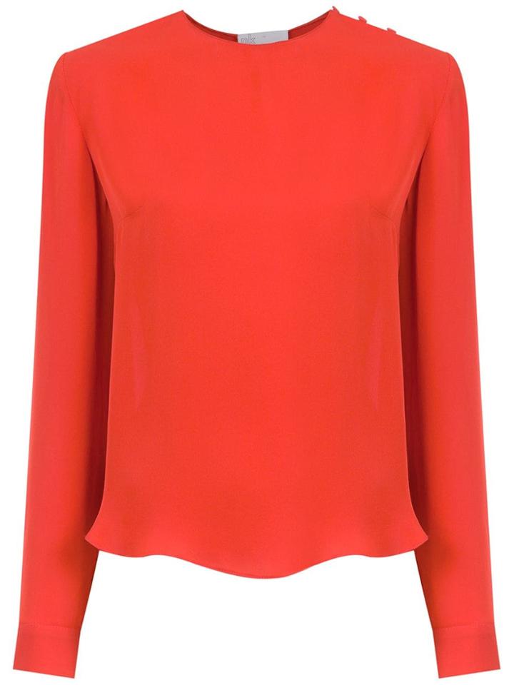Nk Long Sleeves Silk Blouse - Yellow & Orange