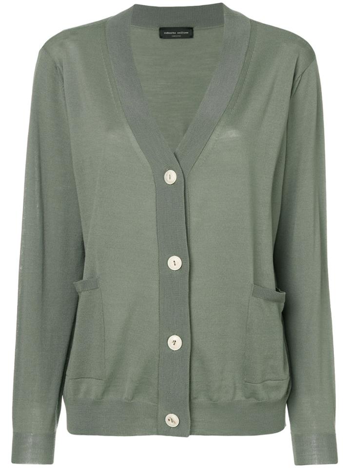 Roberto Collina Casual V-neck Cardigan - Green
