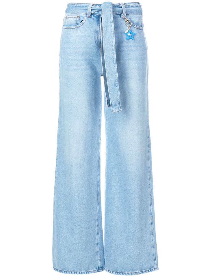 Twin-set Wide-legged Belted Jeans - Blue