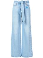 Twin-set Wide-legged Belted Jeans - Blue