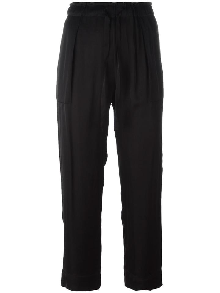 Raquel Allegra Drawstring Cropped Trousers - Black