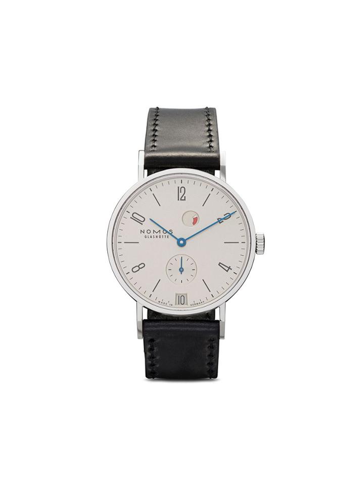 Nomos Tangente Date Power Reserve 35mm - White, Silver-plated