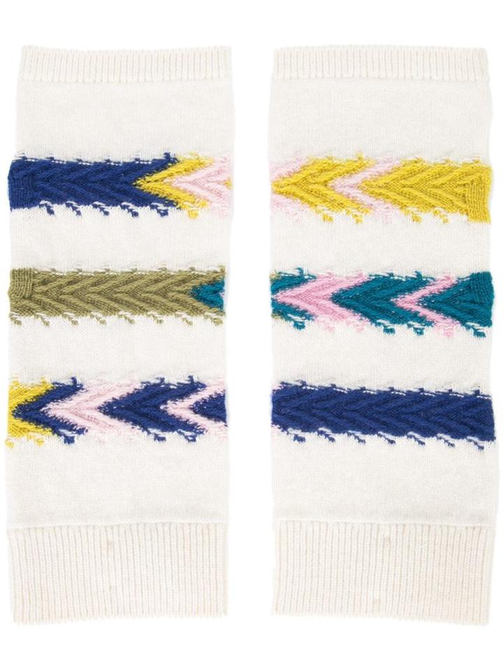 Barrie Fingerless Gloves, Women's, White, Cashmere