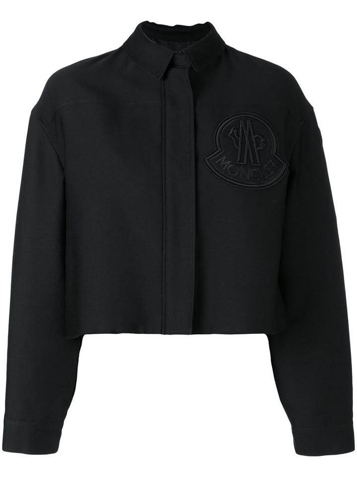 Moncler Gamme Rouge - Cropped Bomber Jacket - Women - Silk/cotton - 0, Black, Silk/cotton