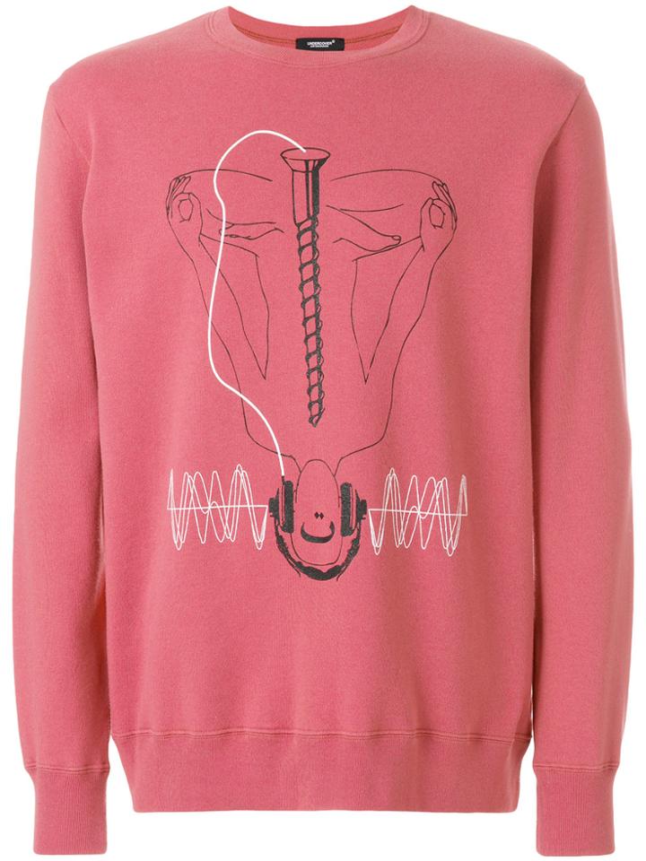 Undercover Graphic Print Sweatshirt - Pink & Purple
