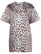 Marques'almeida Leopard Print T-shirt Dress - White