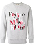 Maison Kitsuné 'playtime' Print Sweatshirt, Men's, Size: Xl, Grey, Cotton