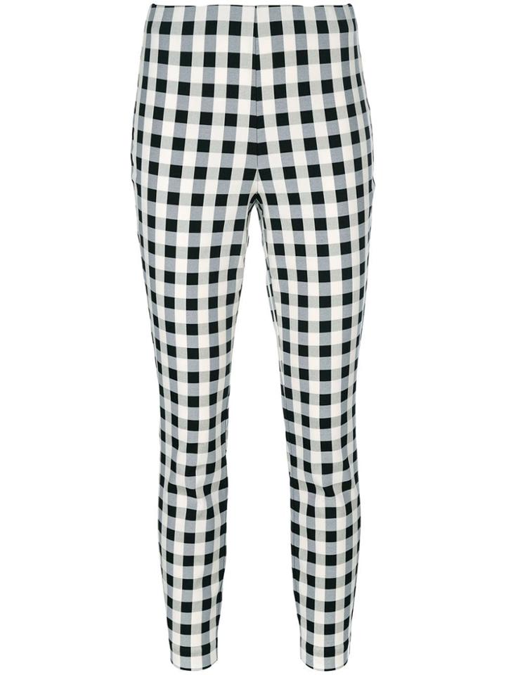 Rag & Bone Checkered Cropped Trousers - Black