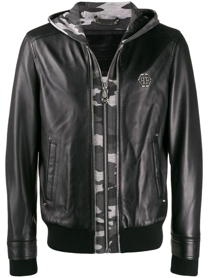 Philipp Plein Layered Bomber Jacket - Black