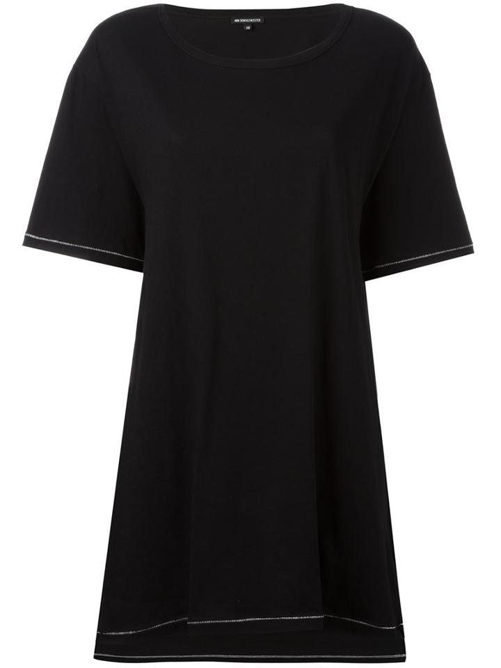 Ann Demeulemeester Cut-out Back T-shirt, Women's, Size: 38, Black, Cotton