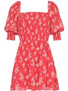 Reformation Elee Mini Floral Print Dress - Red