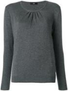 Steffen Schraut - Gathered Sweater - Women - Nylon/polyester/viscose/cashmere - 40, Grey, Nylon/polyester/viscose/cashmere