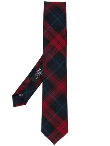 Nicky Plaid Pattern Tie - Blue