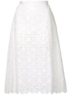 Sacai Star Laser Cut Skirt, Women's, Size: 3, White, Cotton