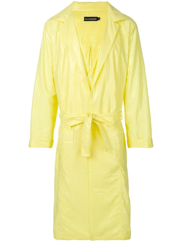 David Catalan Oversized Fluoro Raincoat - Yellow & Orange
