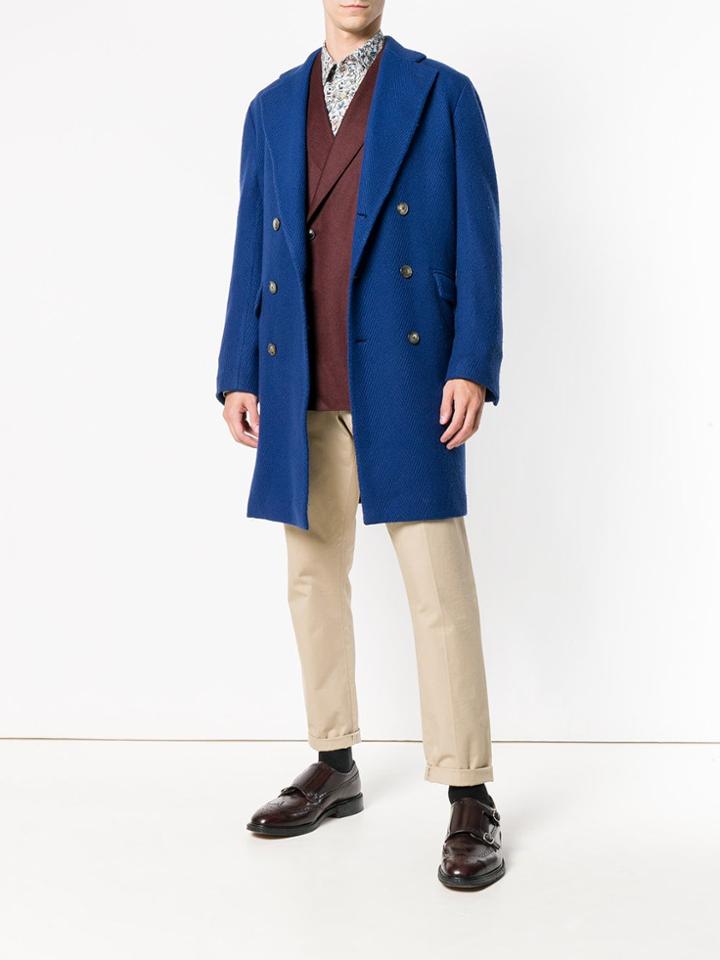 Boglioli Double-breasted Woven Blazer - Red