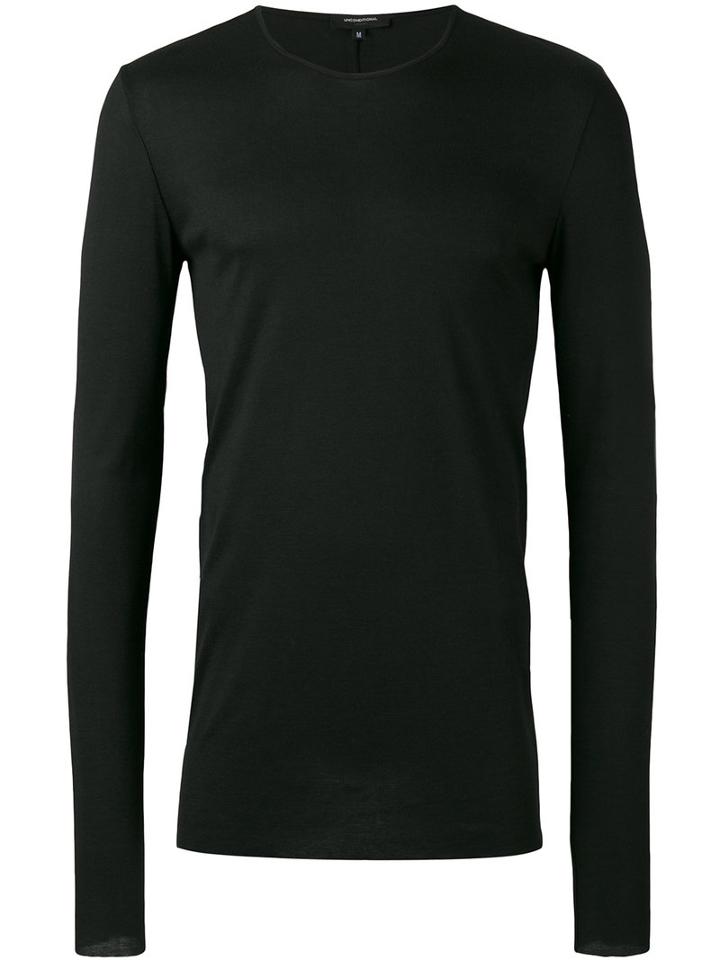 Unconditional - Ribbed Crew Neck T-shirt - Men - Silk/rayon/cashmere - M, Black, Silk/rayon/cashmere