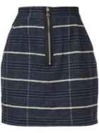 Natasha Zinko Checked Front Zip Mini Skirt - Blue