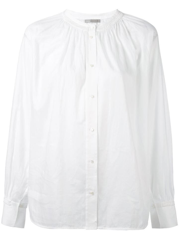 Vince - Collarless Smock Shirt - Women - Cotton - Xs, White, Cotton