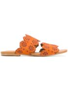 See By Chloé Scalloped Flat Sandals - Yellow & Orange