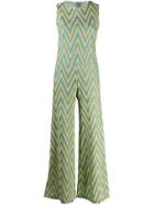 M Missoni Chevron Printed Jumpsuit - Green