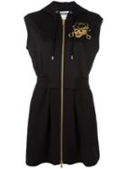 Moschino Skull Print Hoodie Dress, Women's, Size: 42, Black, Triacetate/polyester