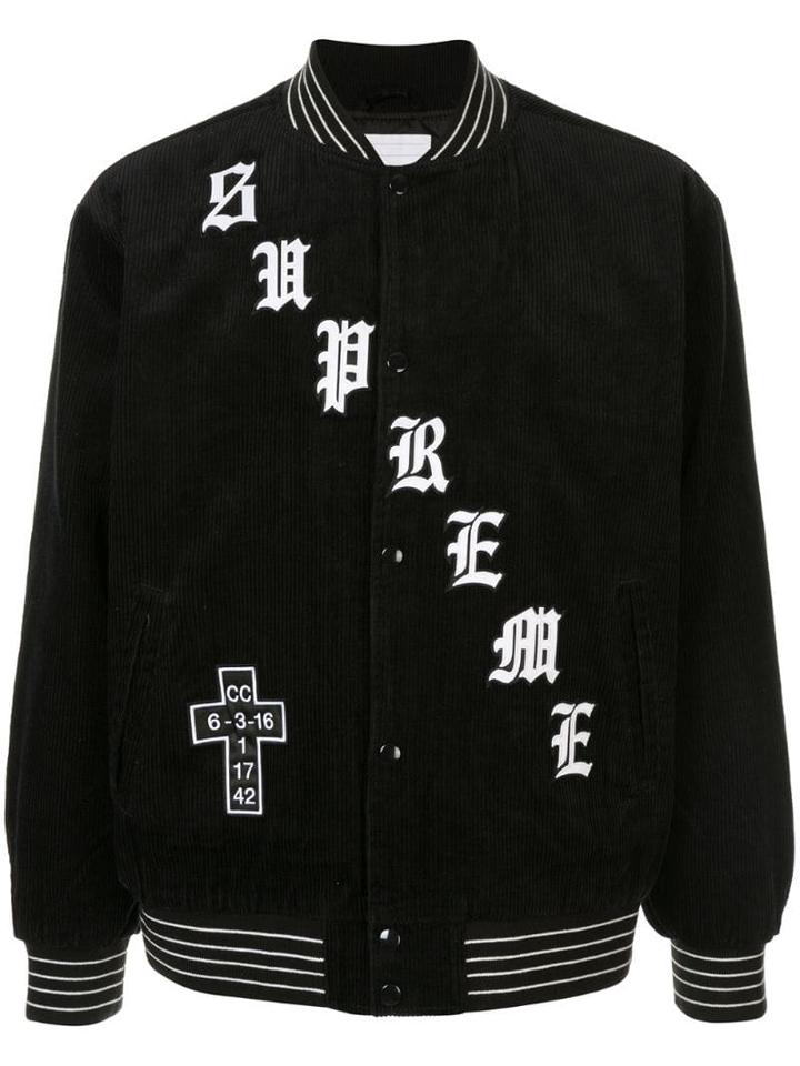 Supreme Logo Bomber Jacket - Black