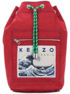 Kenzo Wave Patch Backpack - Red