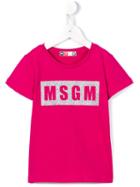 Msgm Kids Logo Print T-shirt, Girl's, Size: 8 Yrs, Pink/purple