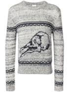 Saint Laurent Bird Knit Sweater - Grey