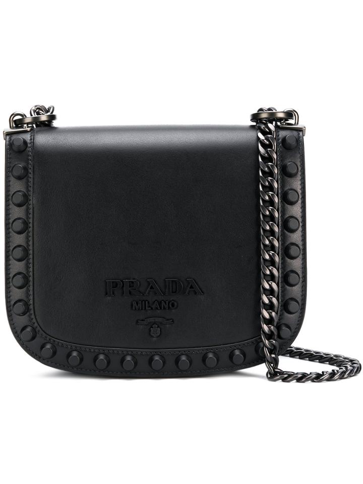 Prada Leather Crossbody Bag - Black
