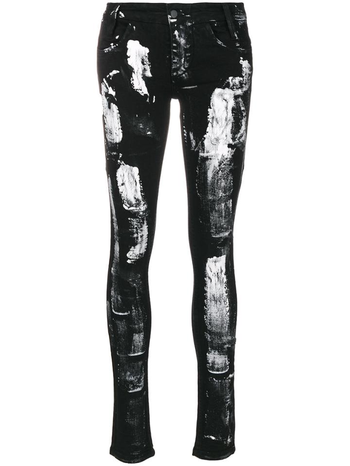 Barbara I Gongini Splatter Skinny Jeans - Black